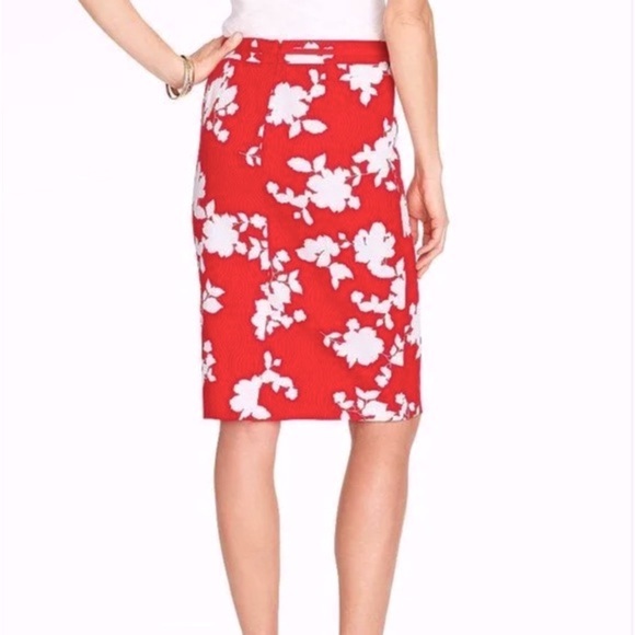 Talbots Floral Skirt Red - Picture 1 of 4